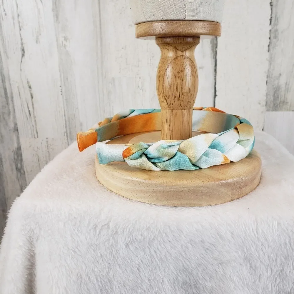 Green And Orange Braided Headband